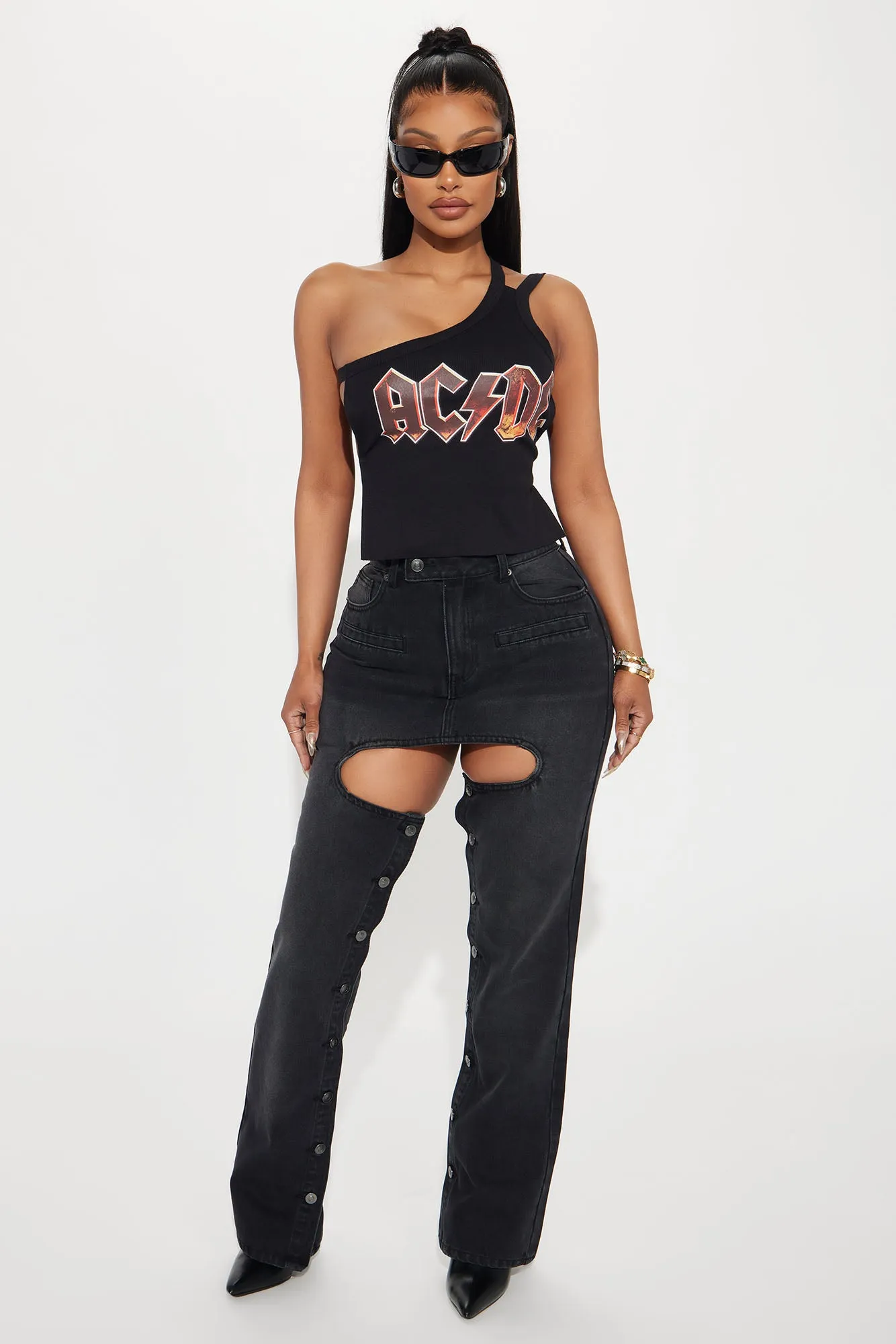 ACDC Rock Backless Tank Top - Black