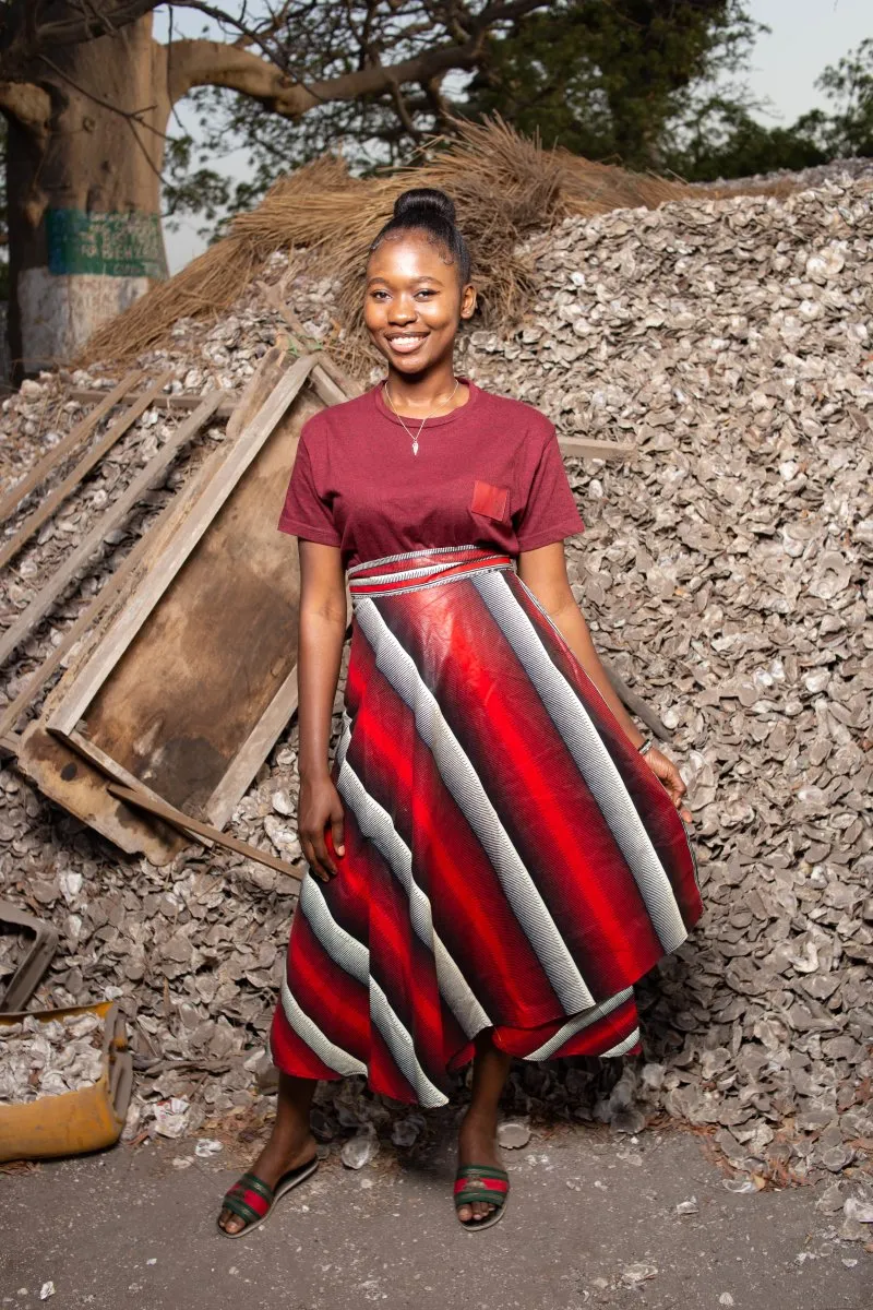 African Maxi Skirt In Red