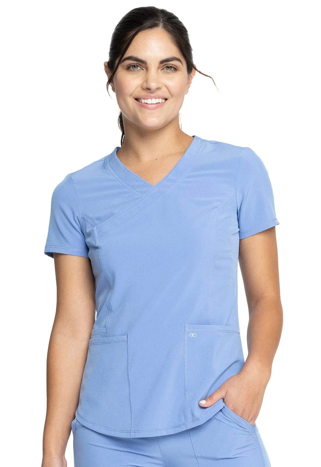 Allura Contemporary Mock Wrap Scrub Top CKA688