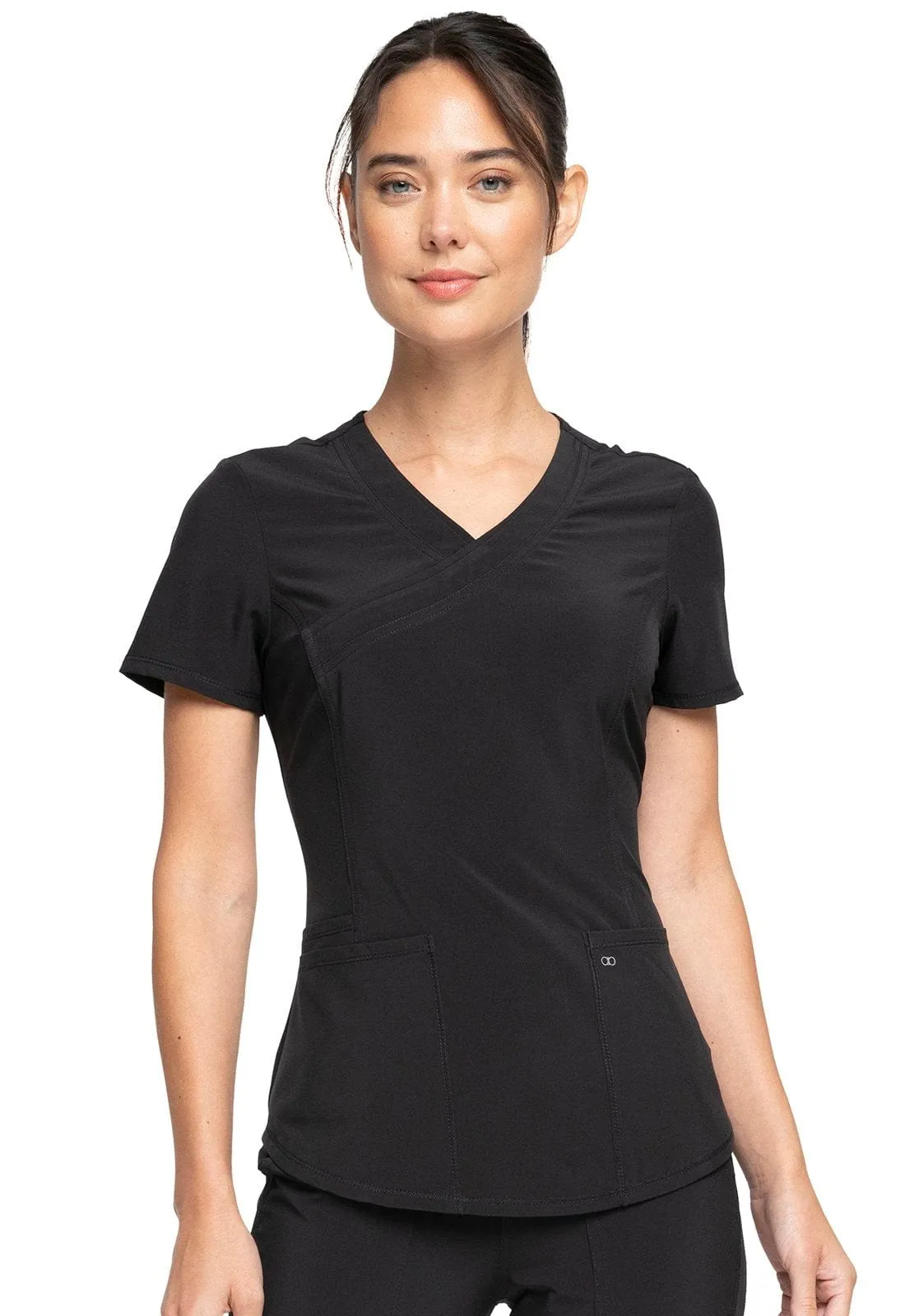 Allura Contemporary Mock Wrap Scrub Top CKA688