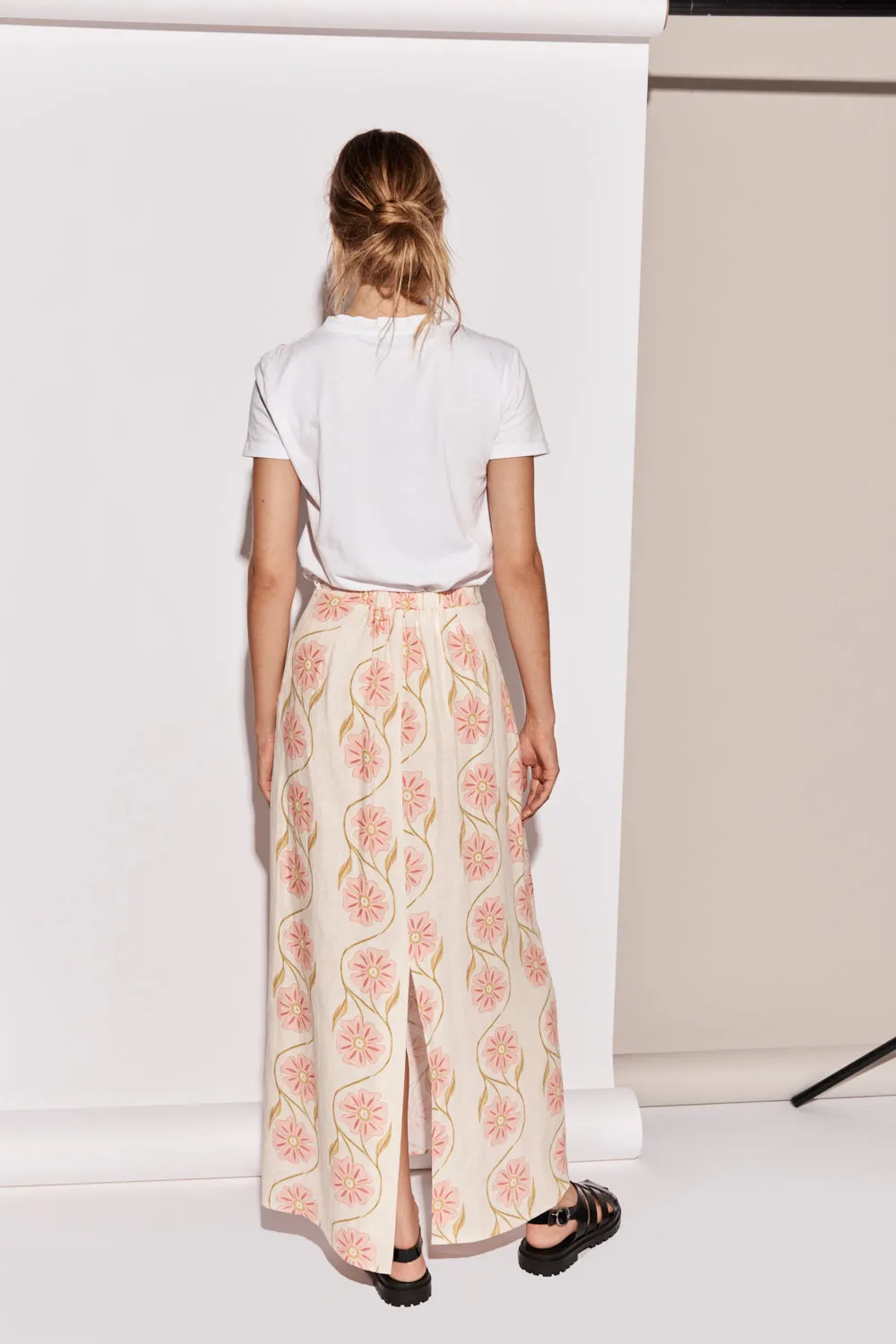 Ari Linen Maxi Skirt Bloom