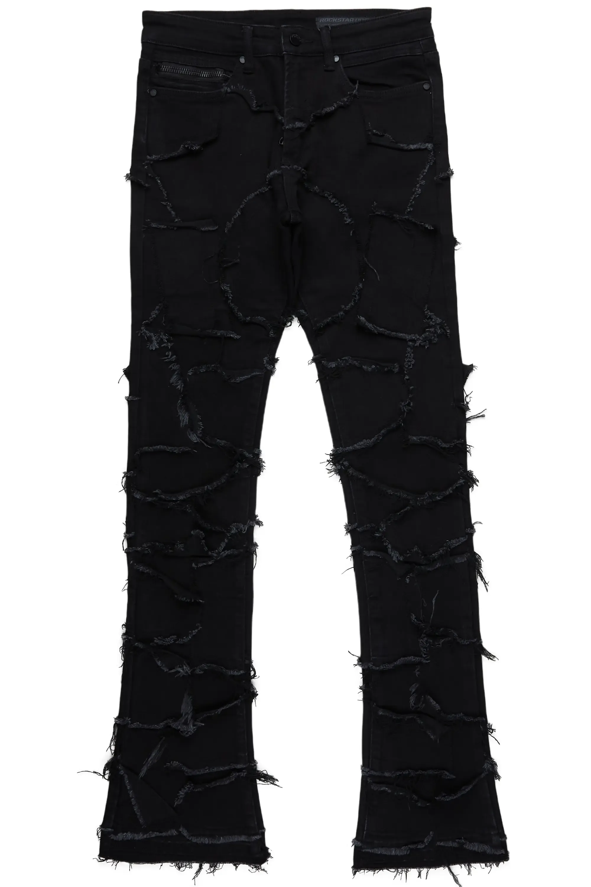 Arturo Black Stacked Flare Jeans