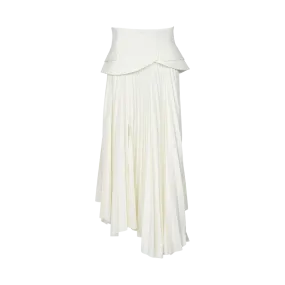 Asymmetric Pleated Maxi Skirt