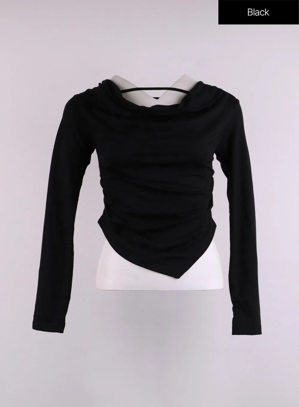 Asymmetrical Draped Crop Top CJ426