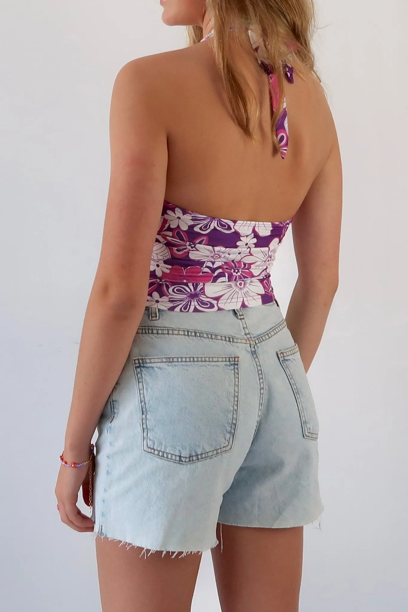 Beach vibe floral crop top