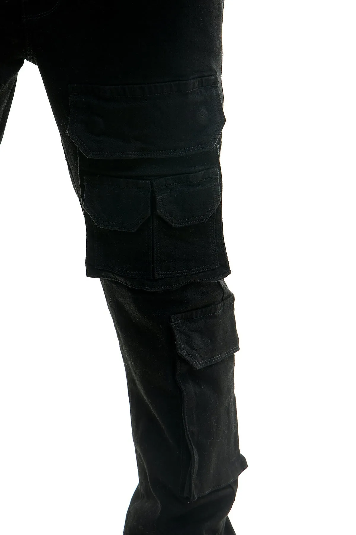 Black Men's Stacked Jeans