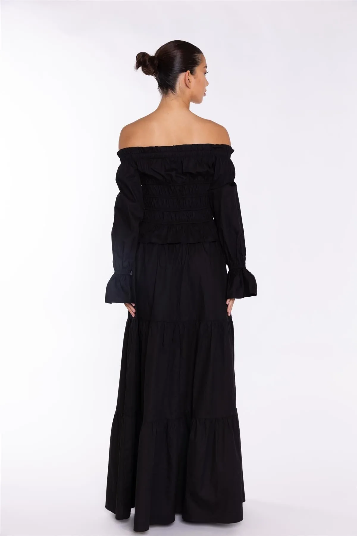 Black Tiered Maxi-Skirt