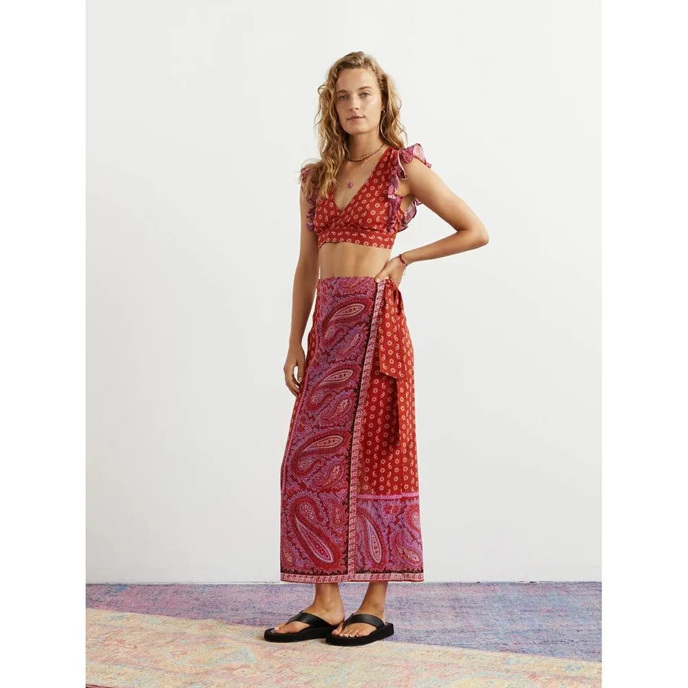 Boteh Kaleido Maxi Wrap Skirt