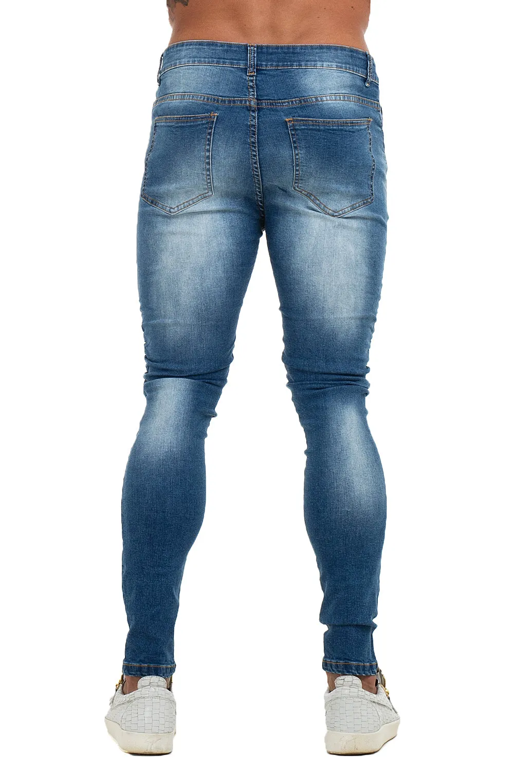 Buy $80 Free Shipping Mens Skinny Ripped Biker Jeans Stretch Jeans