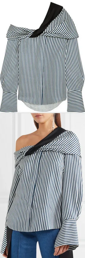 'Calla' off-the-shoulder striped Top