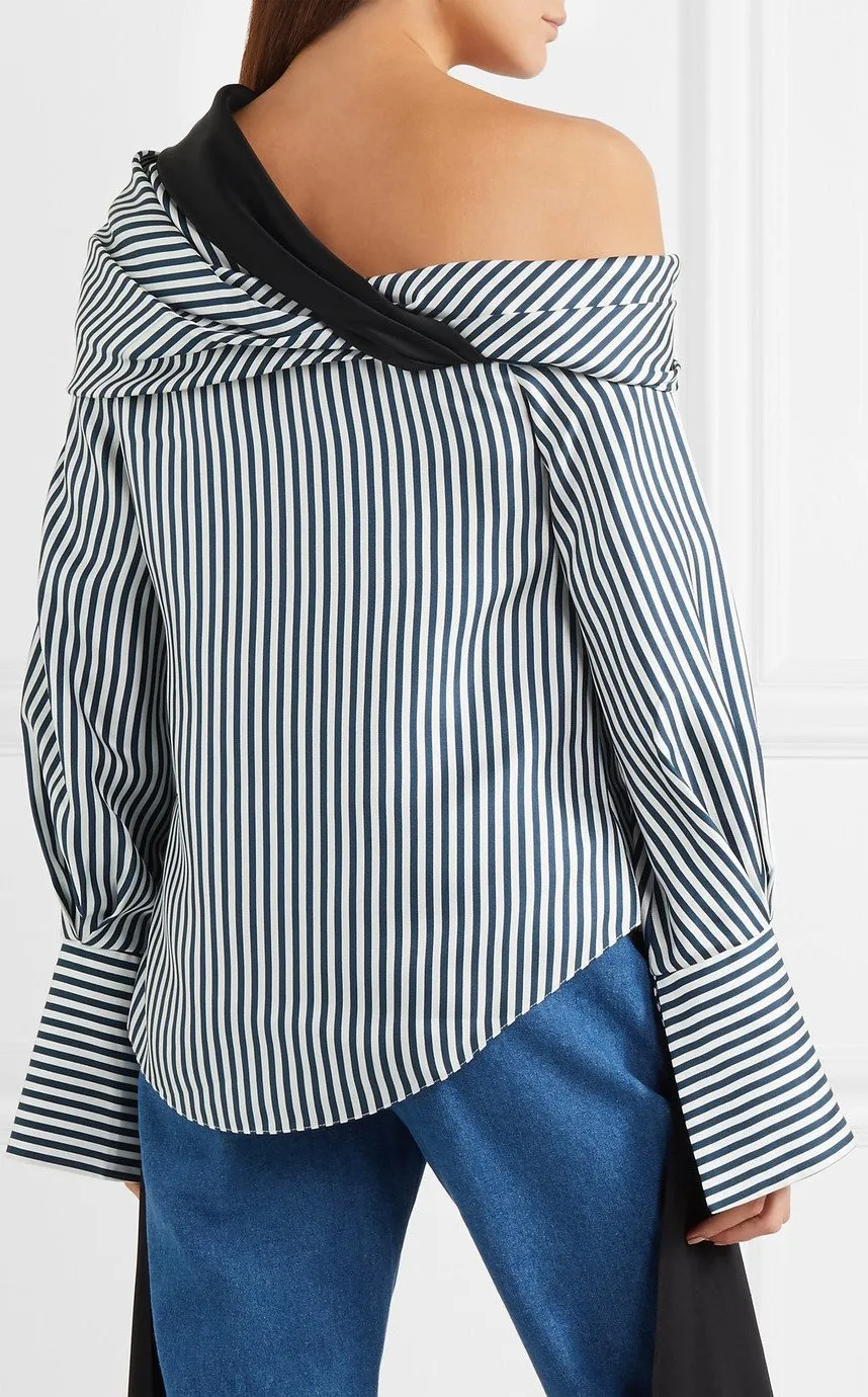 'Calla' off-the-shoulder striped Top