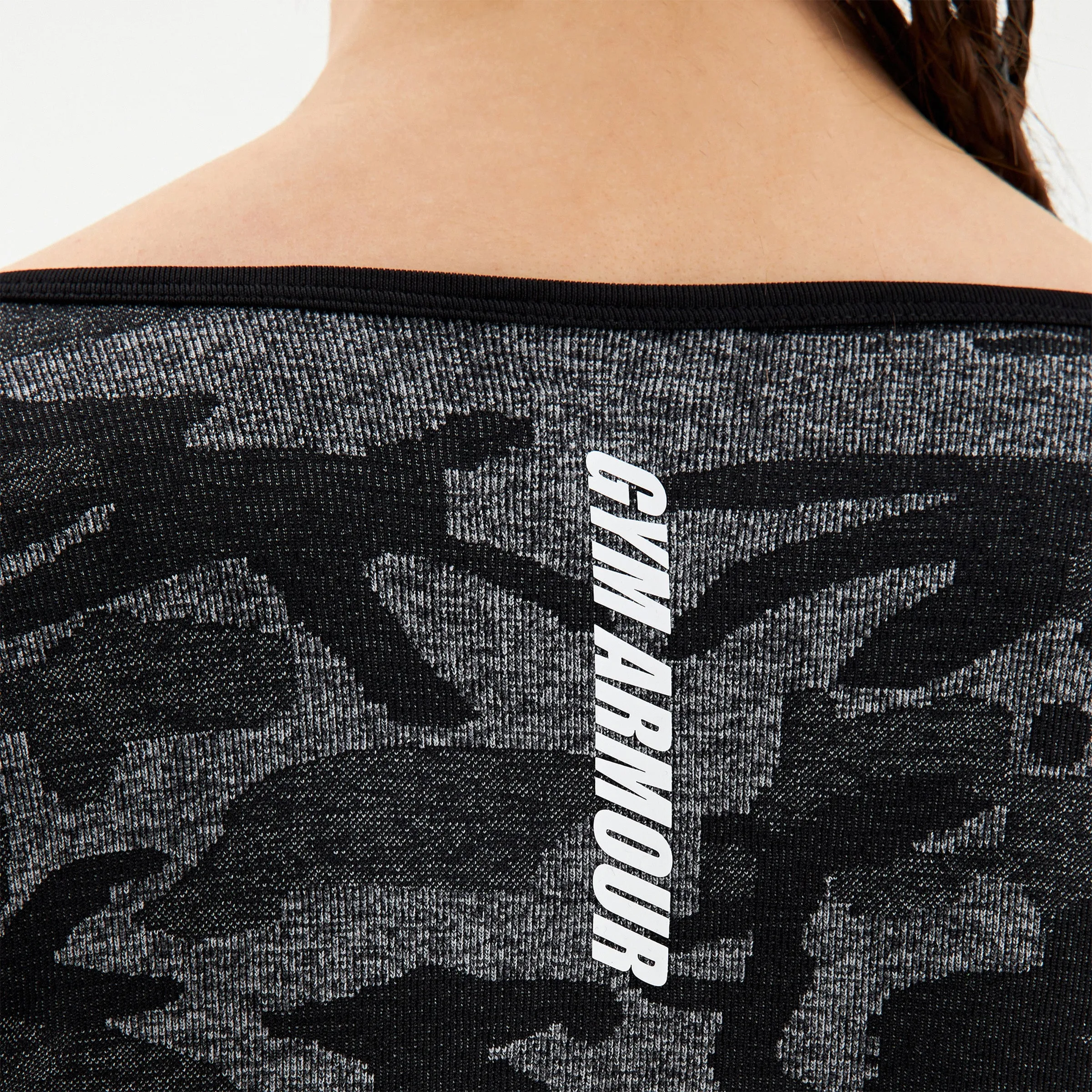 Camo Seamless Crop Top (Black)