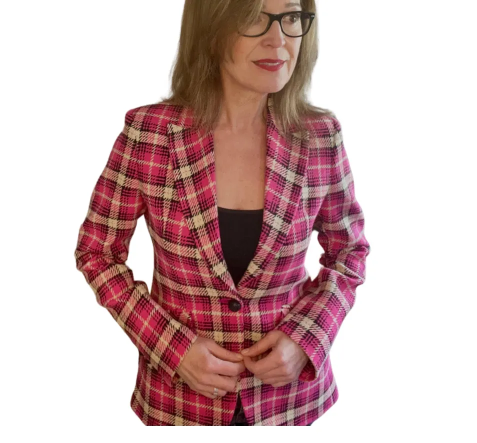 CAMPO Fuchsia Checker Blazer