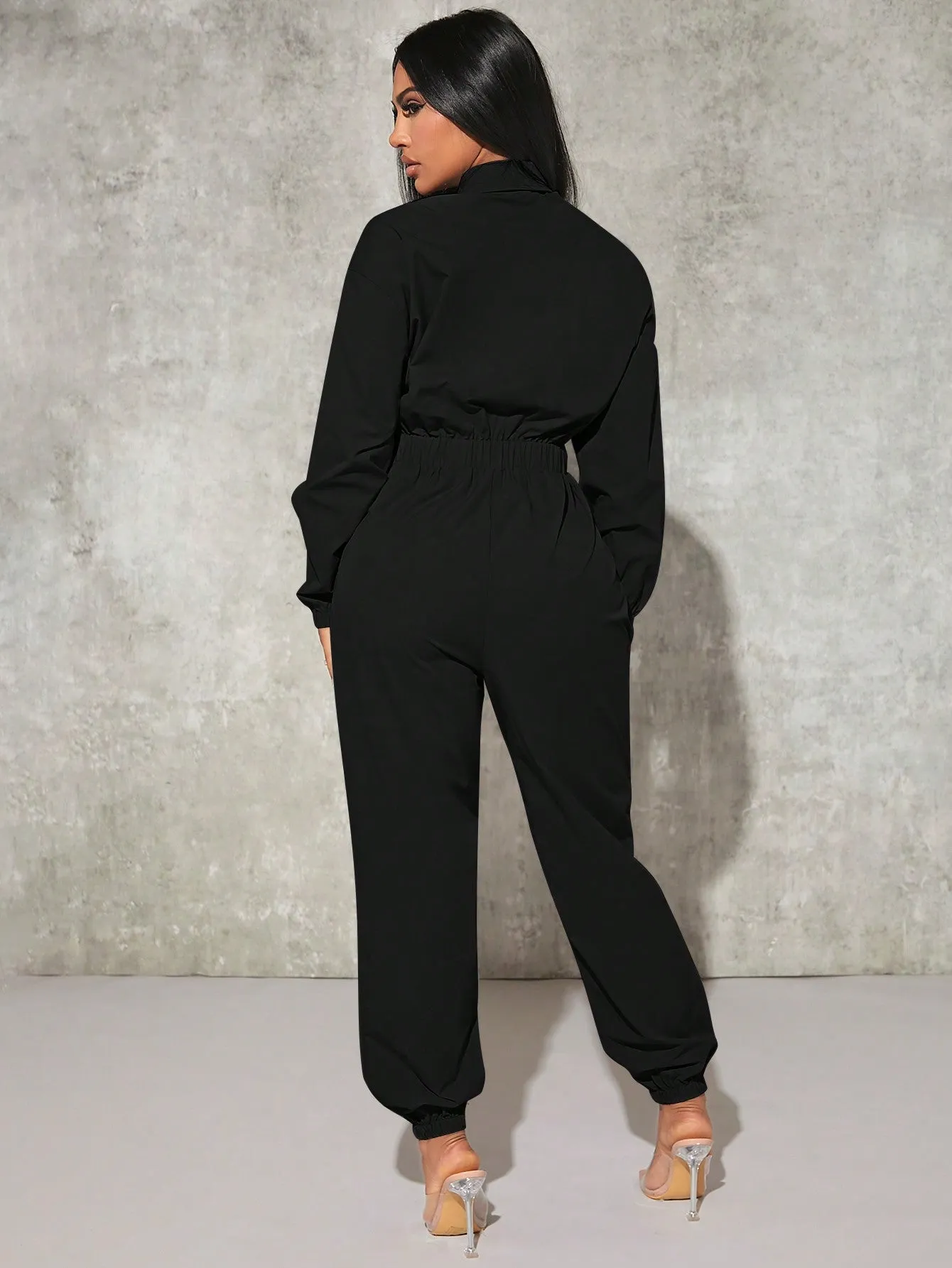 Cargo Elastic Waist Jumpsuit