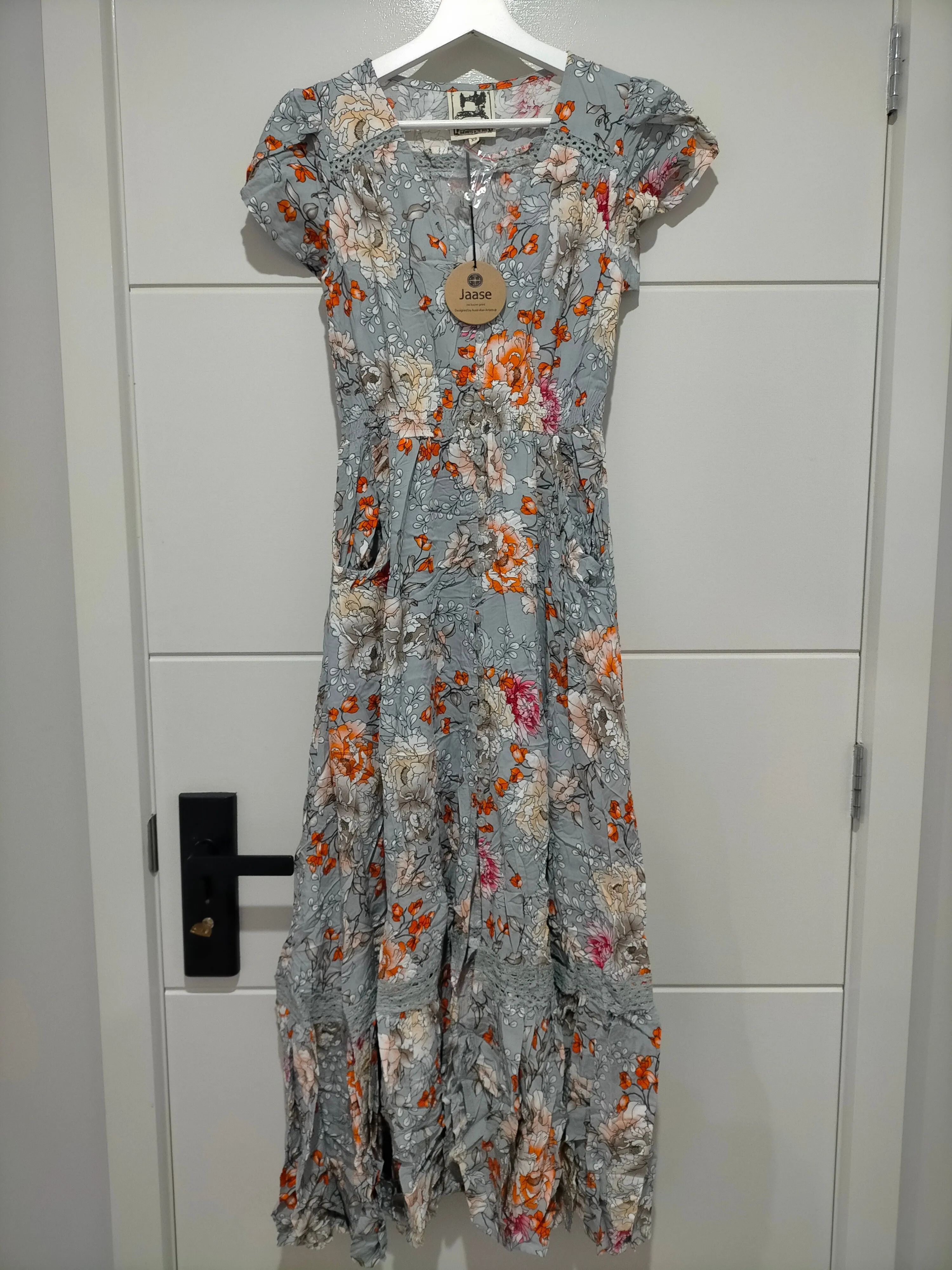 Carmen Maxi Dress Orange Blossom Print