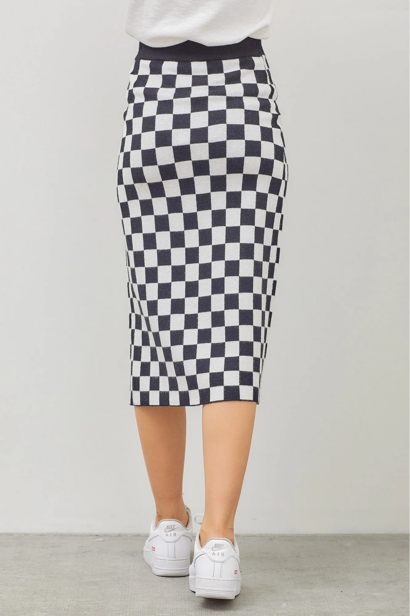 Checkered Midi Skirt