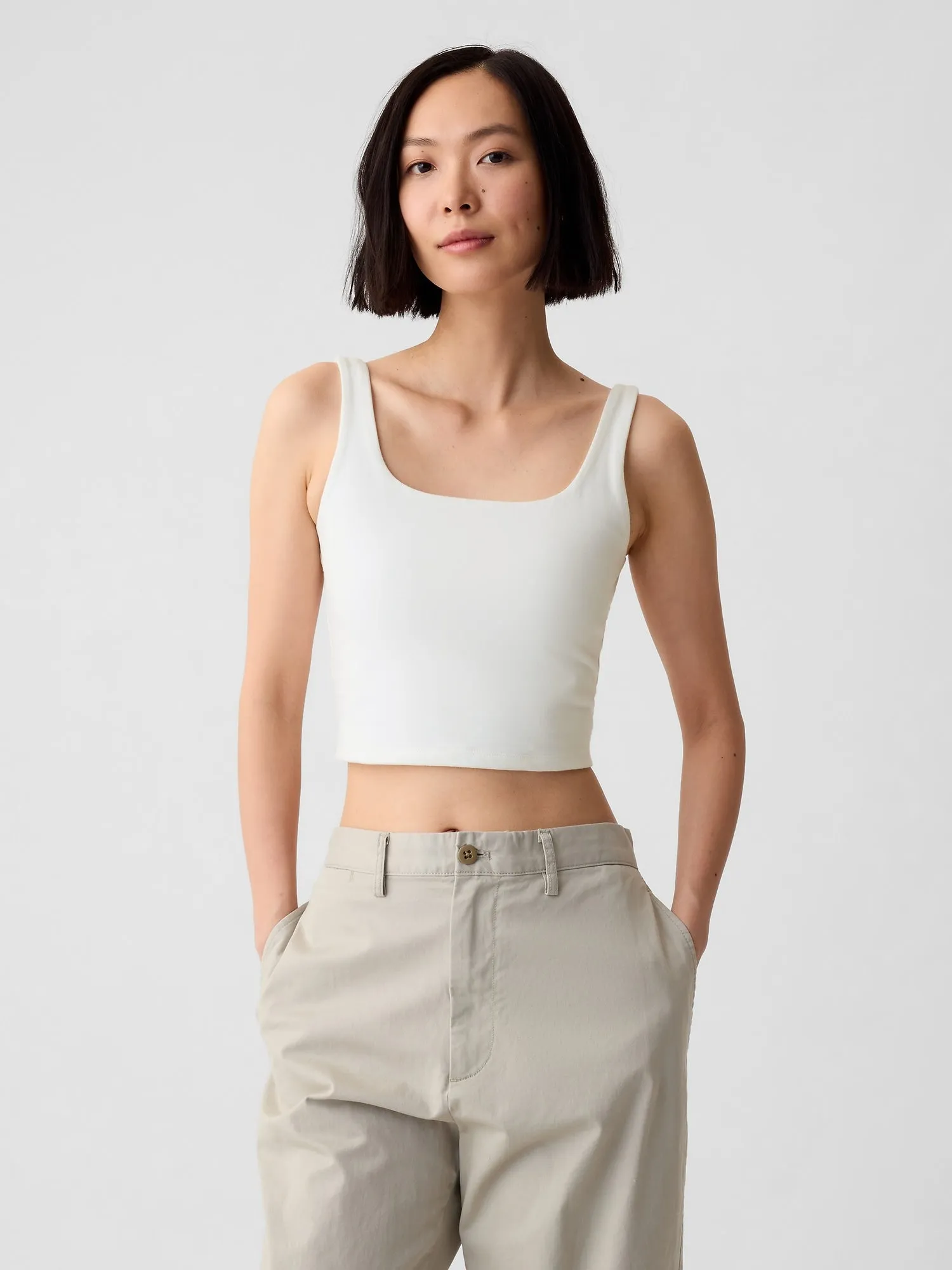 Compact Jersey Cropped Tank Top