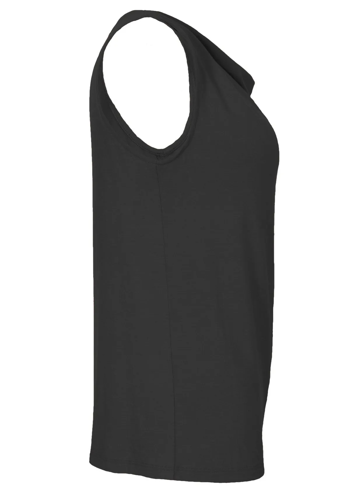 Cowl Neck Singlet Top Black