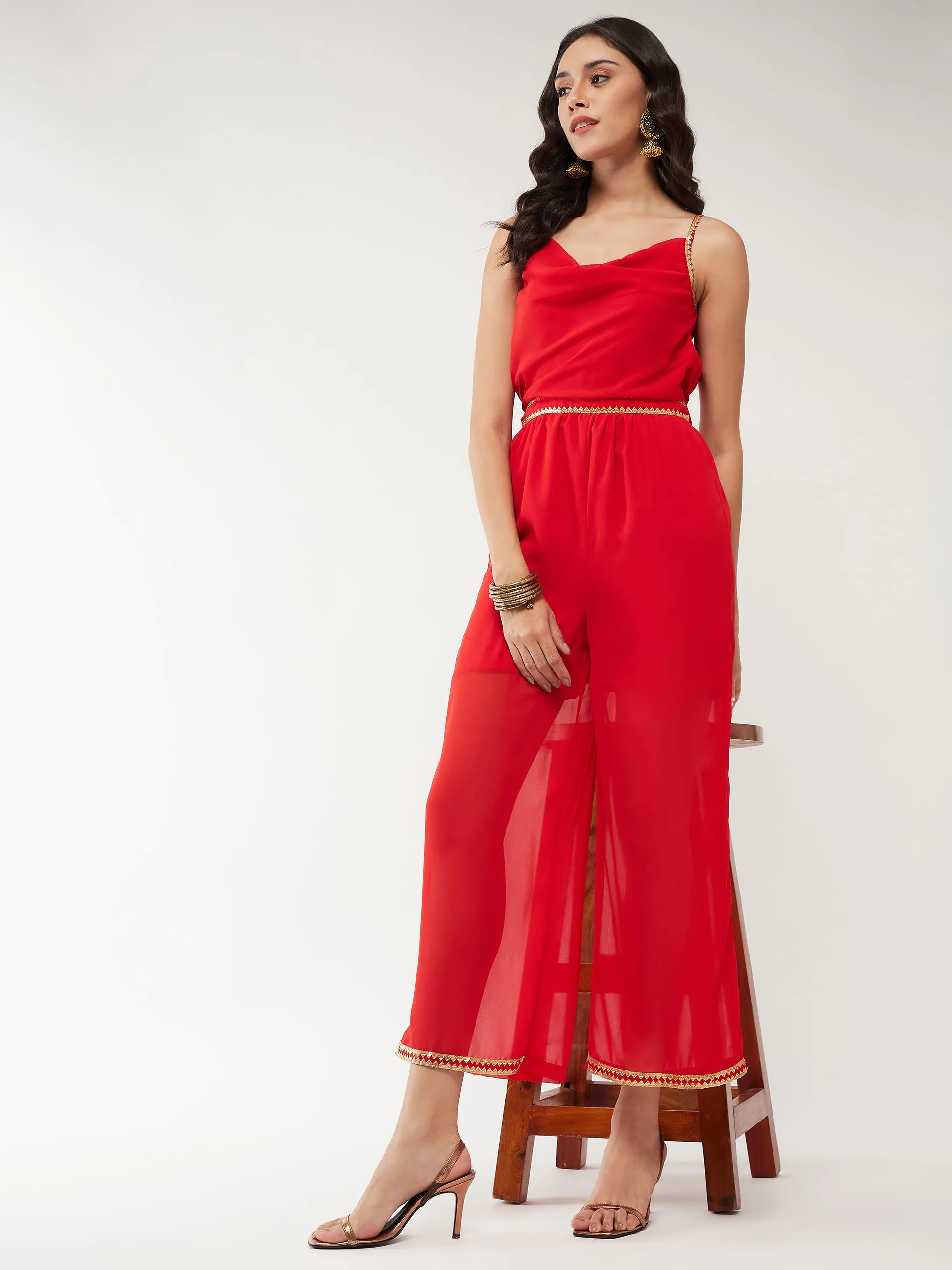 Cowl Neckline Jumpsuit