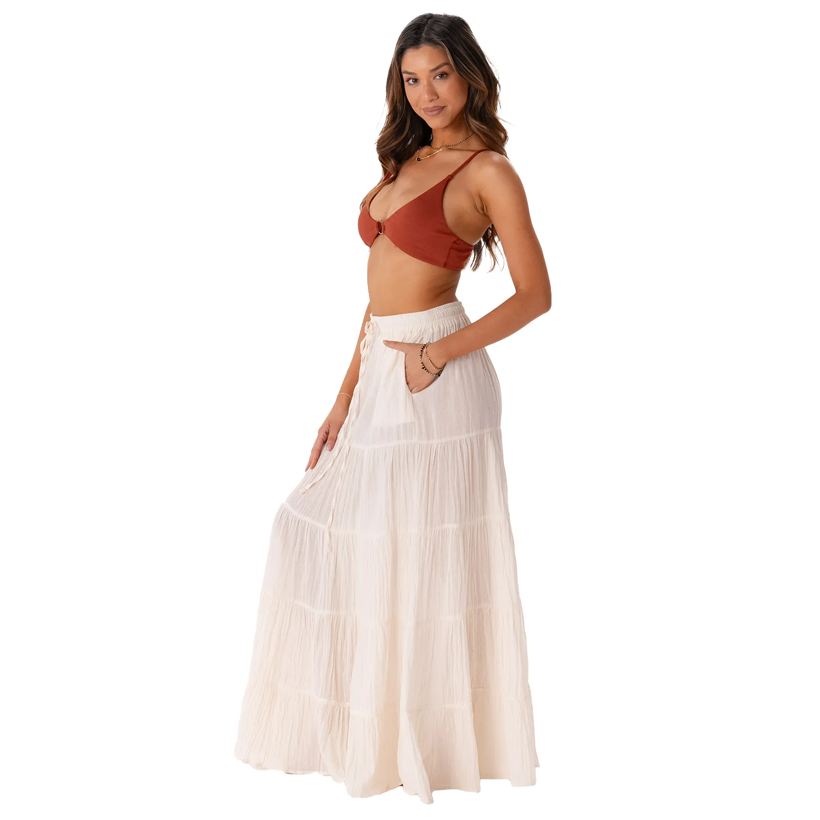 Cream Shipwrecked Maxi Skirt