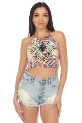 Crystal Tie-dye Crop Top