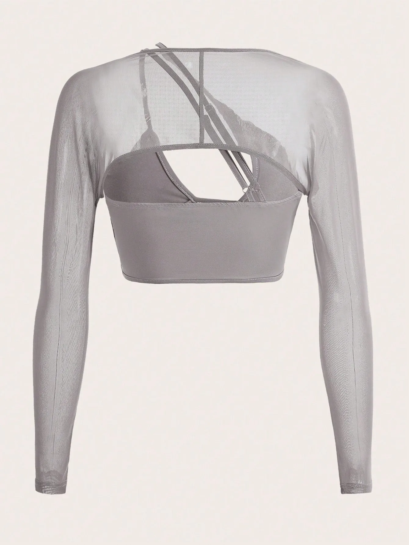 Cut Out Long Sleeve Crop Top