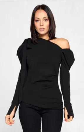 Drama Queendom Puffy Off Shoulder Long Sleeve Top - PREORDER