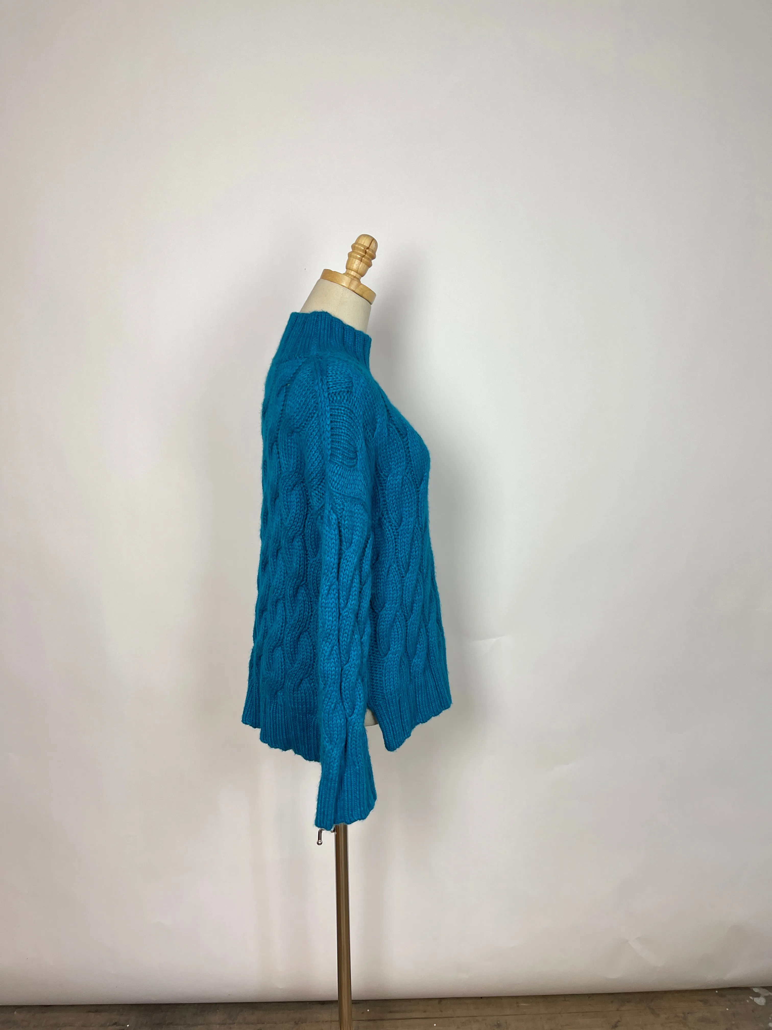 Eleven Six Teal Cable Mock Neck (XS/S)