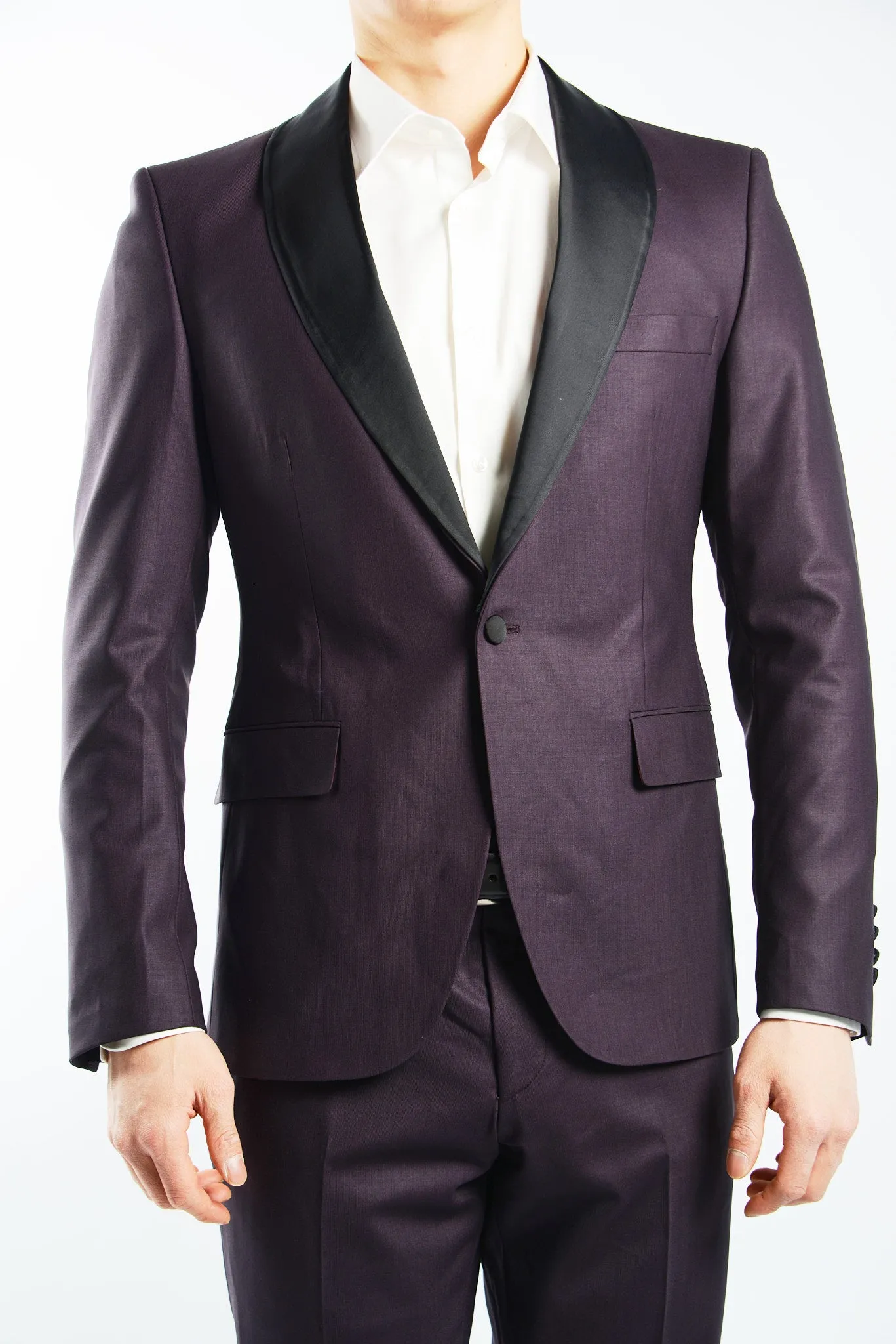 Euro Solid Tuxedo Blazer