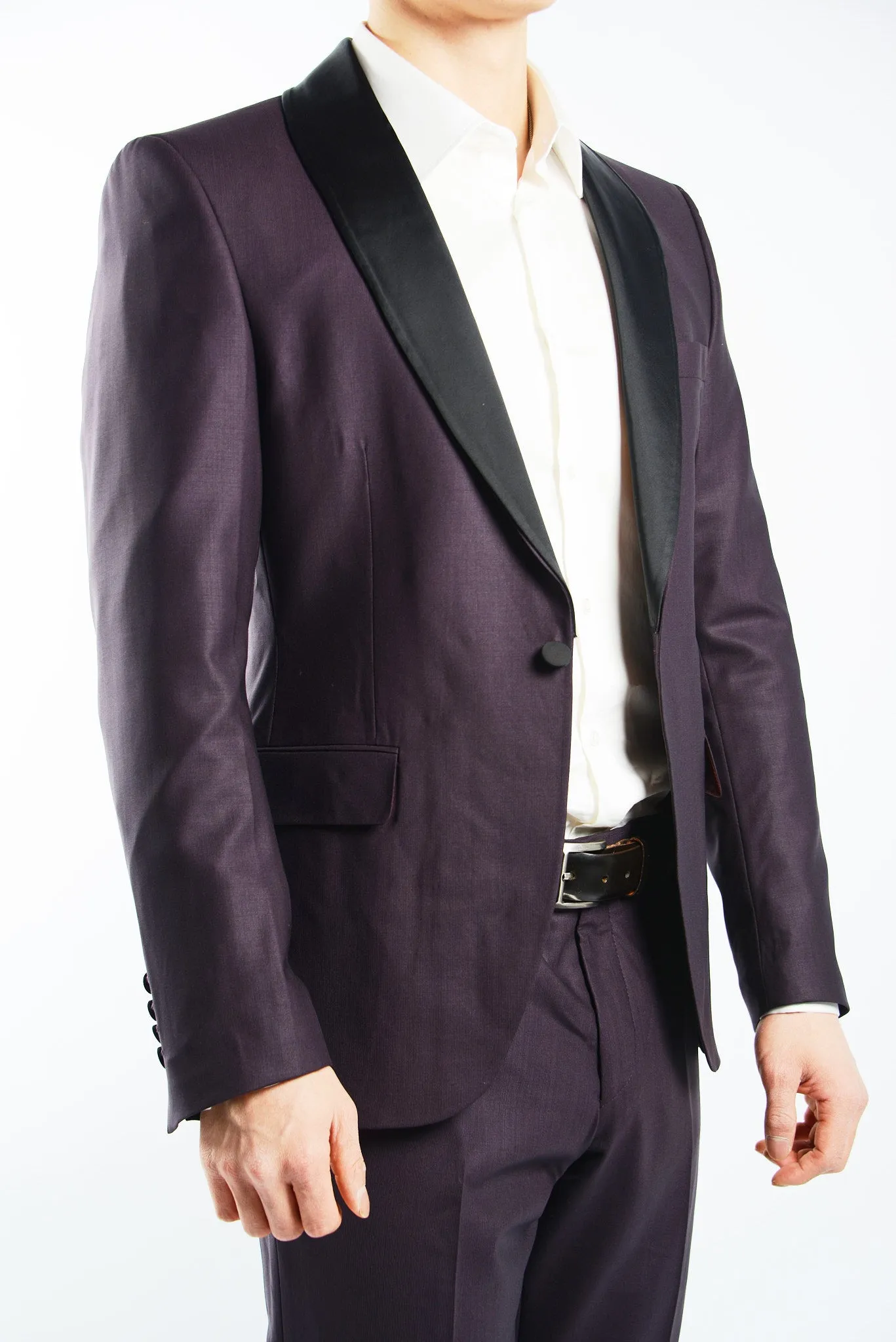 Euro Solid Tuxedo Blazer