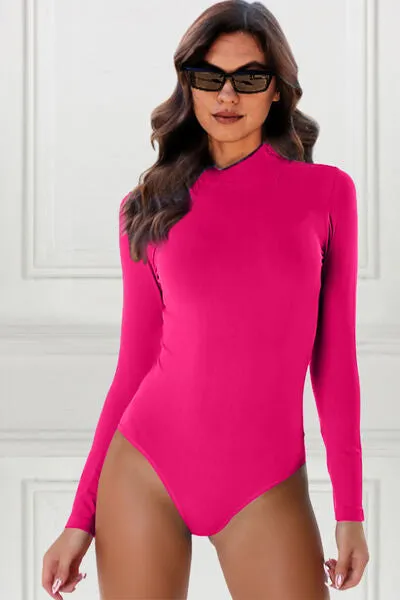 Explore More Collection - Basic Bae Full Size Mock Neck Long Sleeve Bodysuit