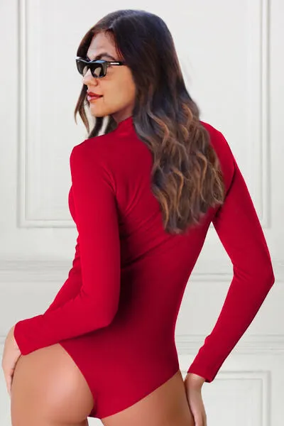 Explore More Collection - Basic Bae Full Size Mock Neck Long Sleeve Bodysuit