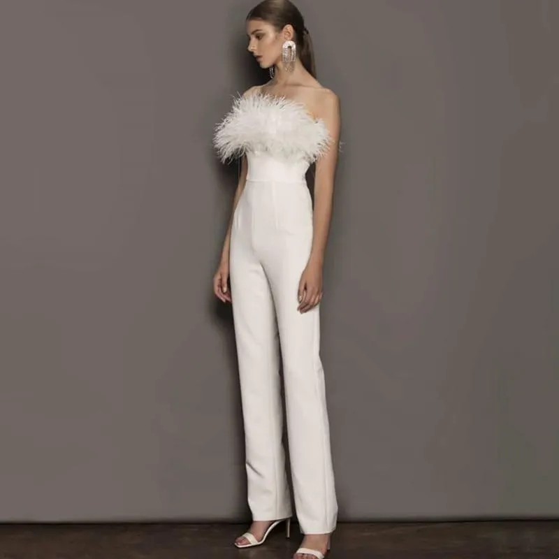 Feathered Wedding Jumpsuit