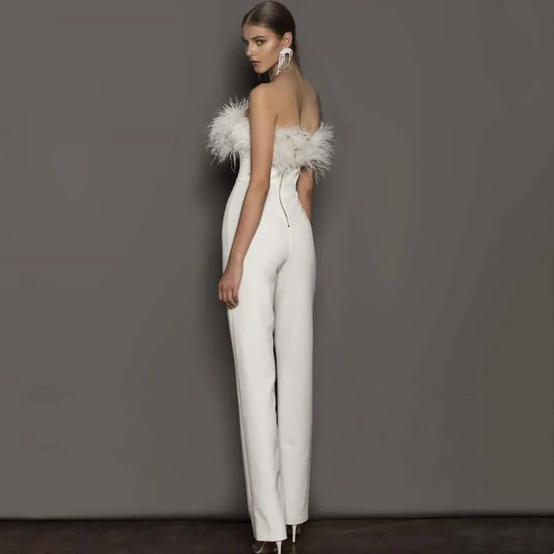 Feathered Wedding Jumpsuit