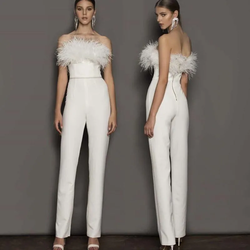 Feathered Wedding Jumpsuit