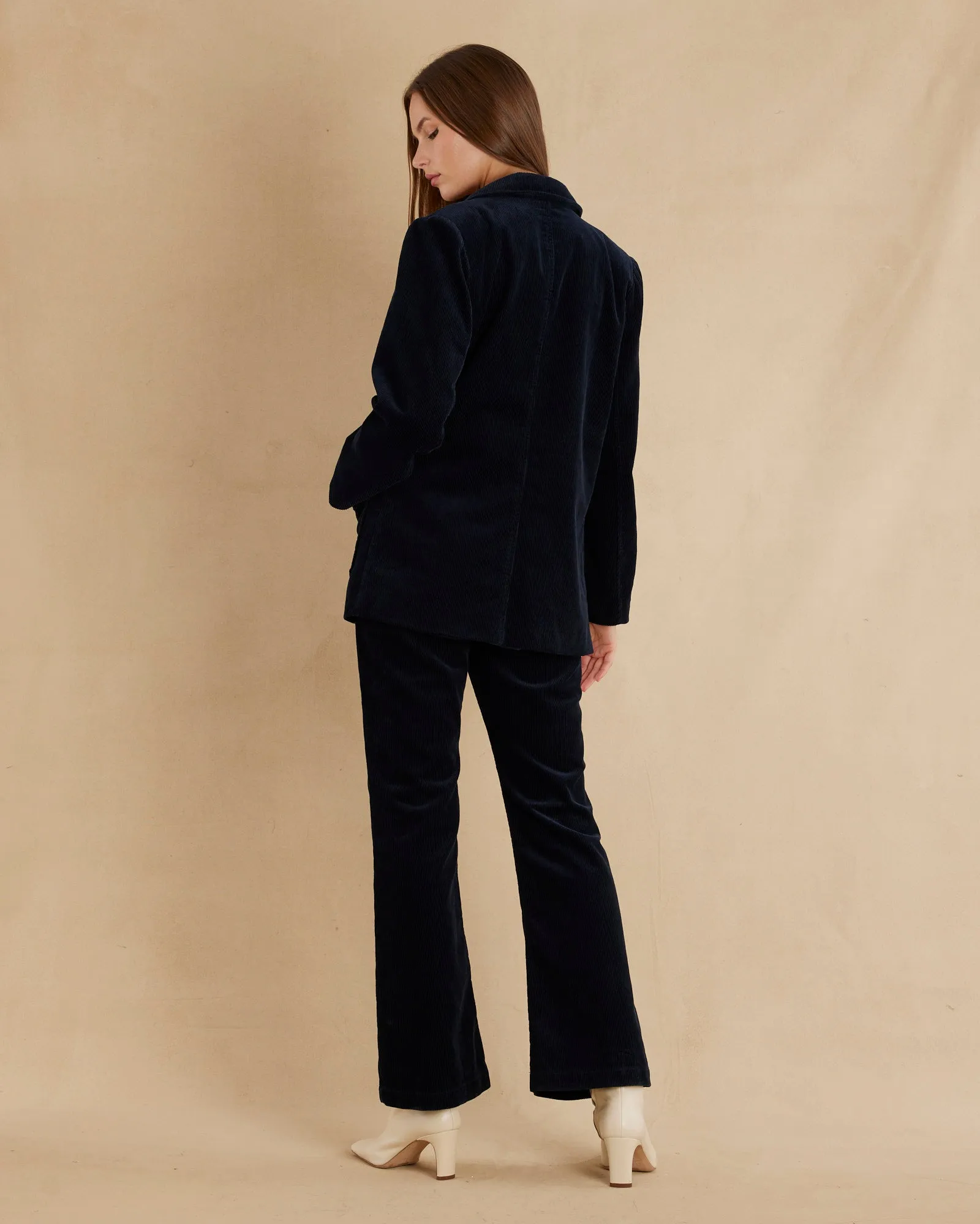 Flavie Corduroy Blazer - Navy