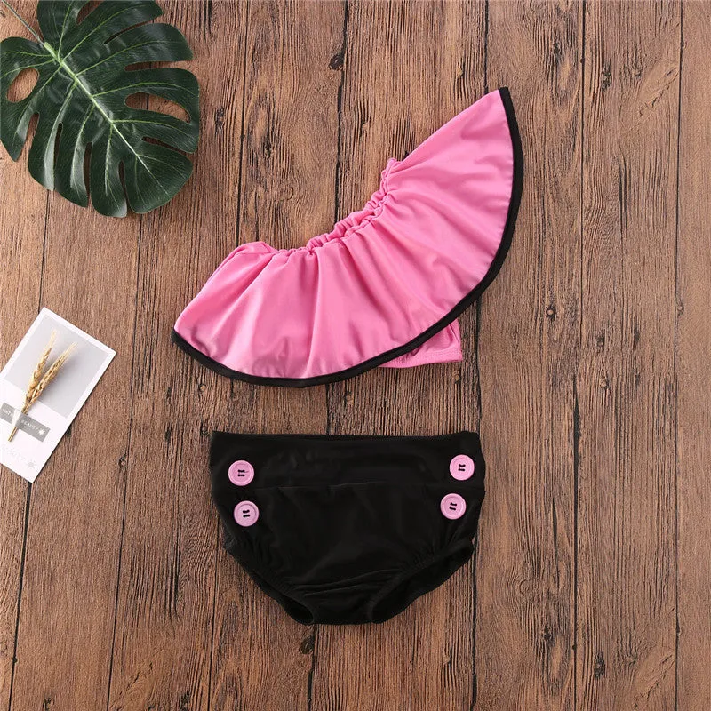 Girls Off Shoulder 2 Pcs Swimwear