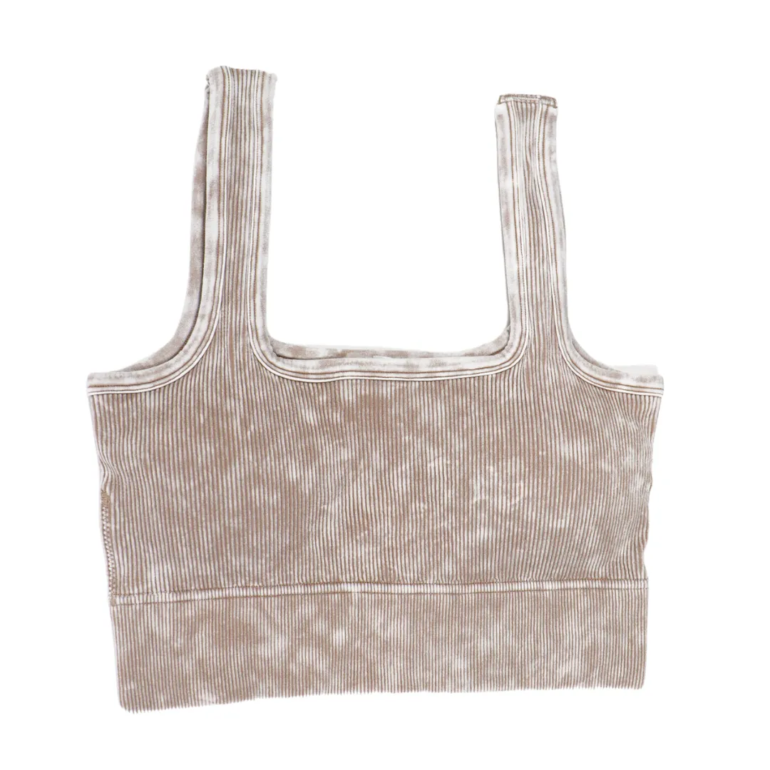 Hailey Washed Ribbed Crop Top Bralette