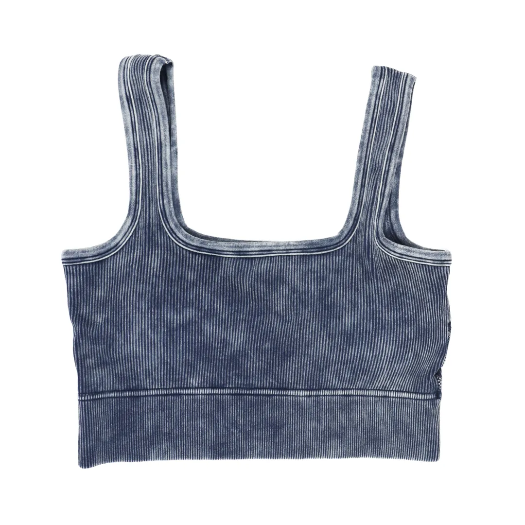 Hailey Washed Ribbed Crop Top Bralette