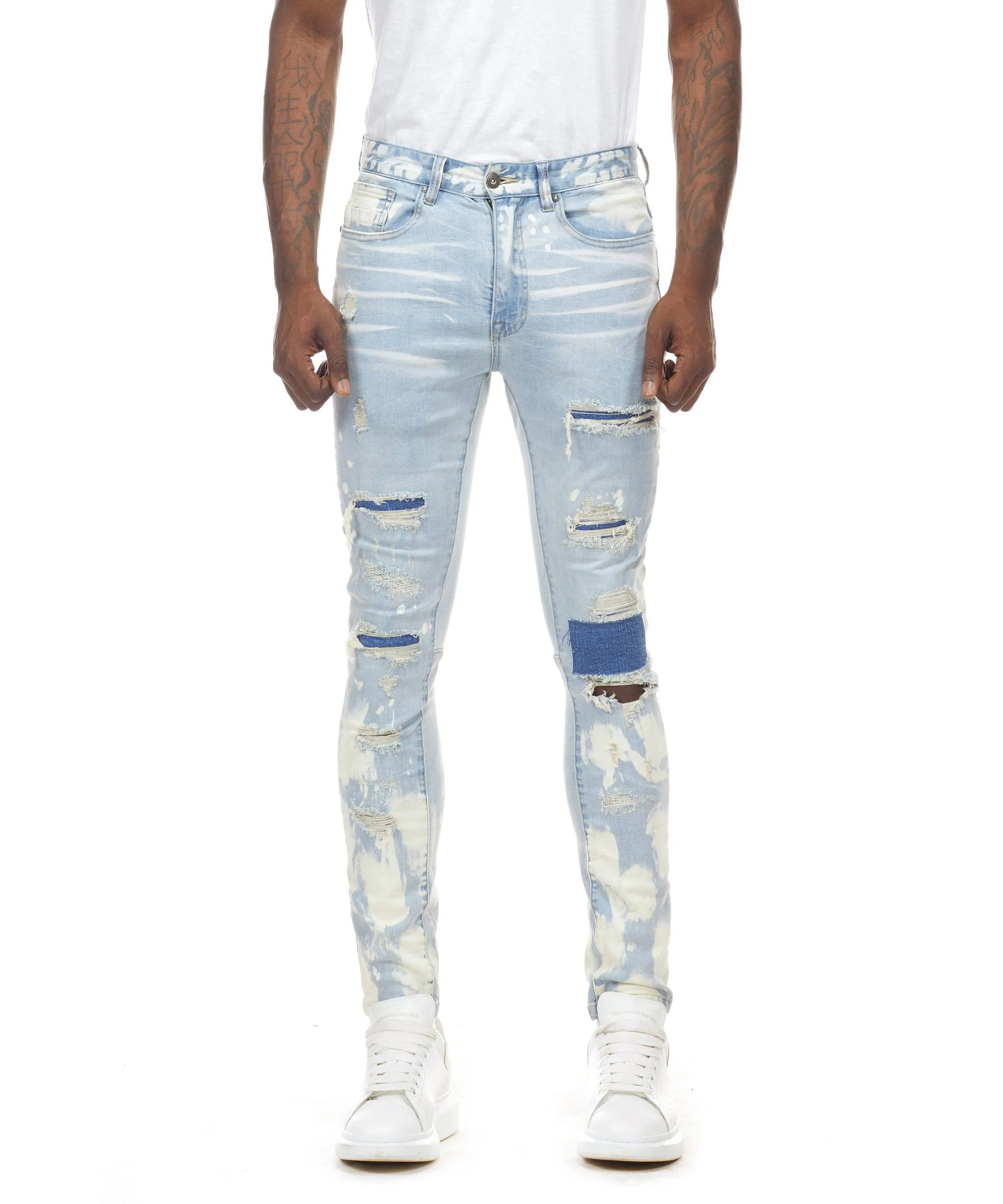 Heavy Fray Jeans - Mercer Blue