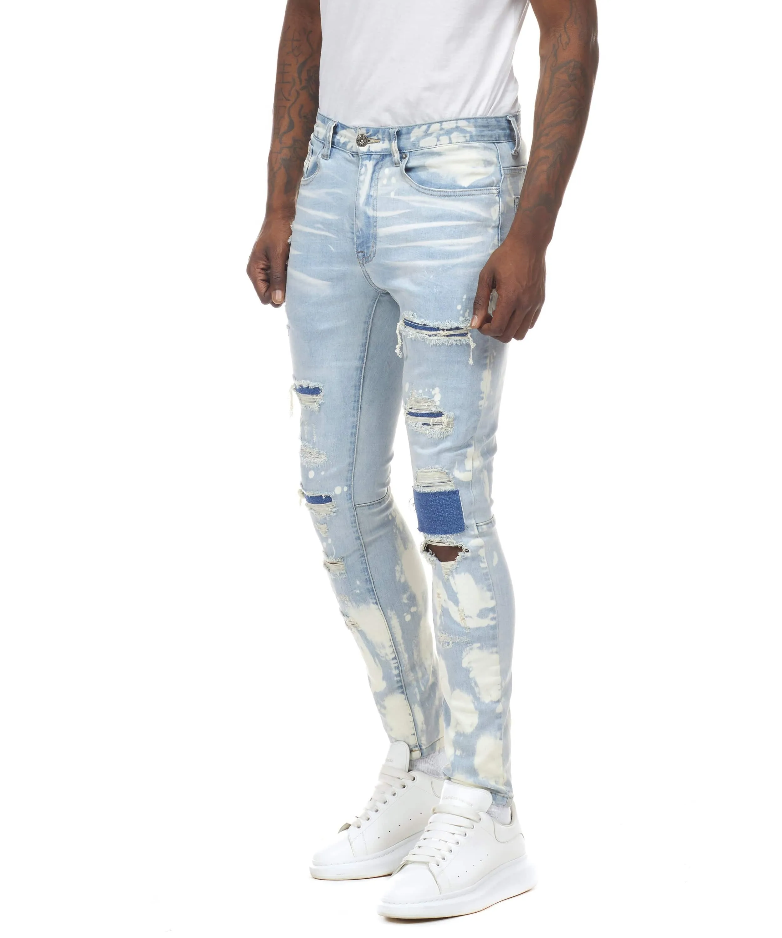 Heavy Fray Jeans - Mercer Blue