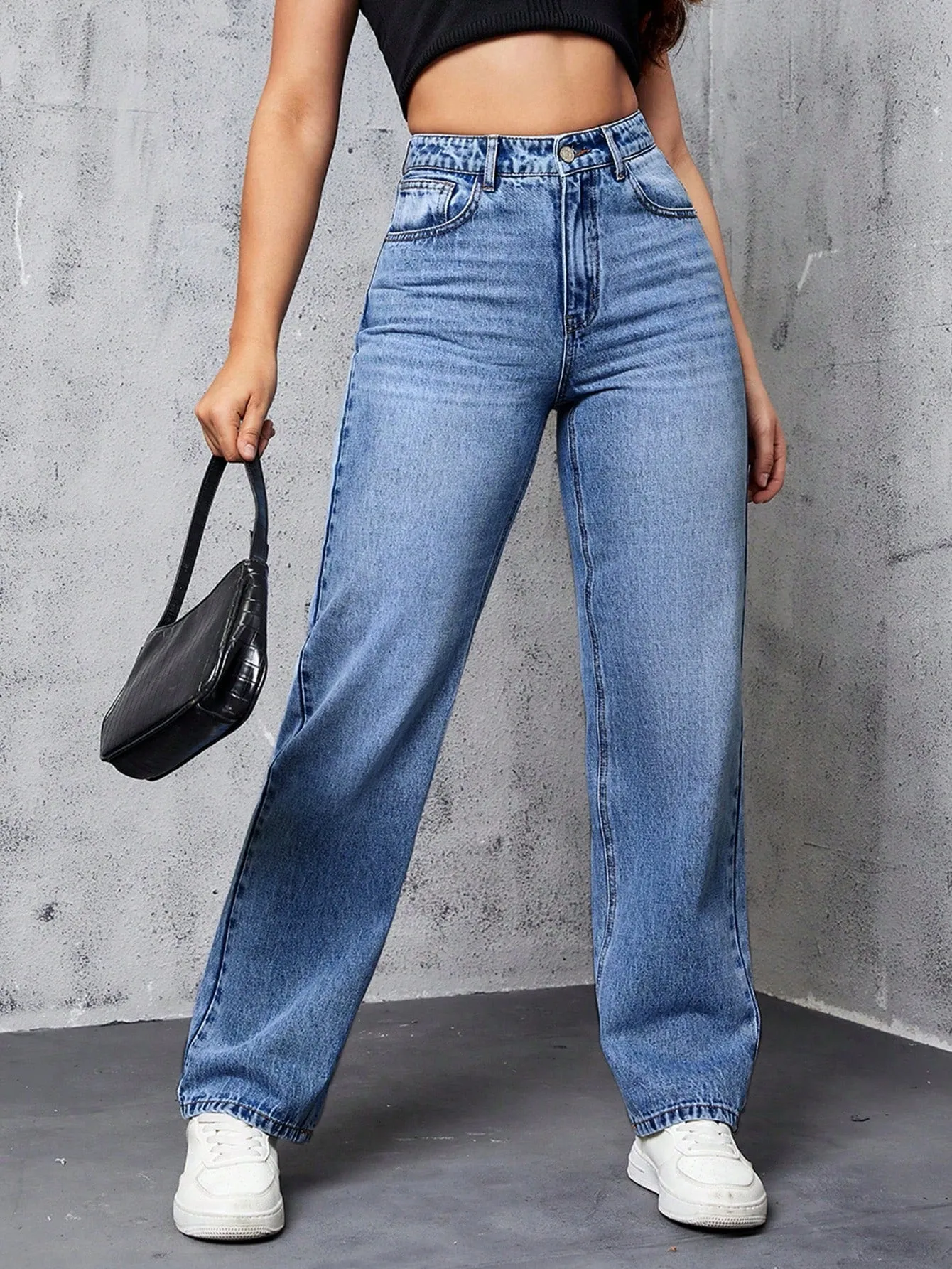 High Rise Straight Leg Jeans