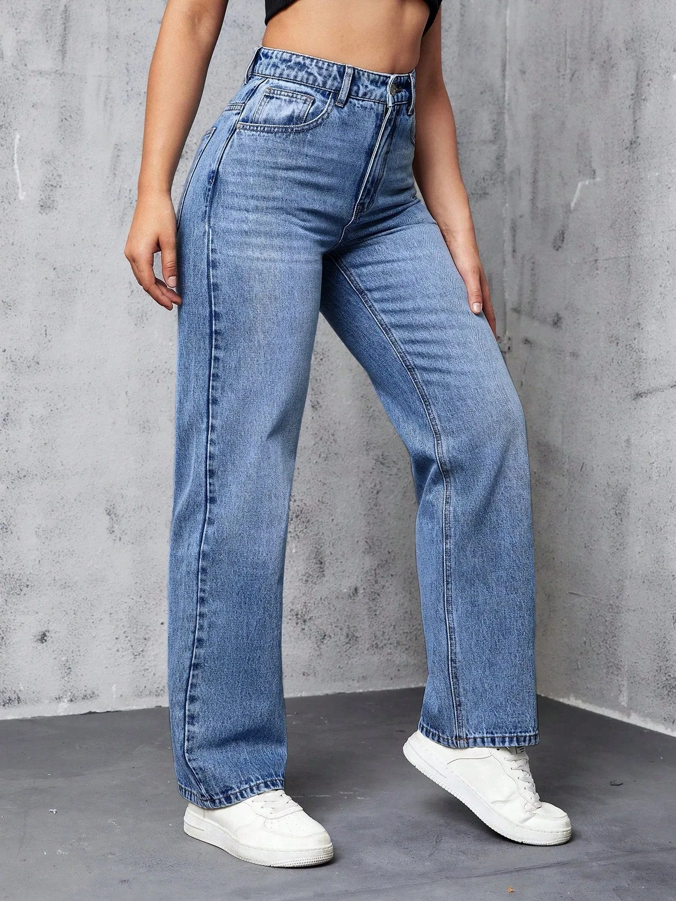 High Rise Straight Leg Jeans