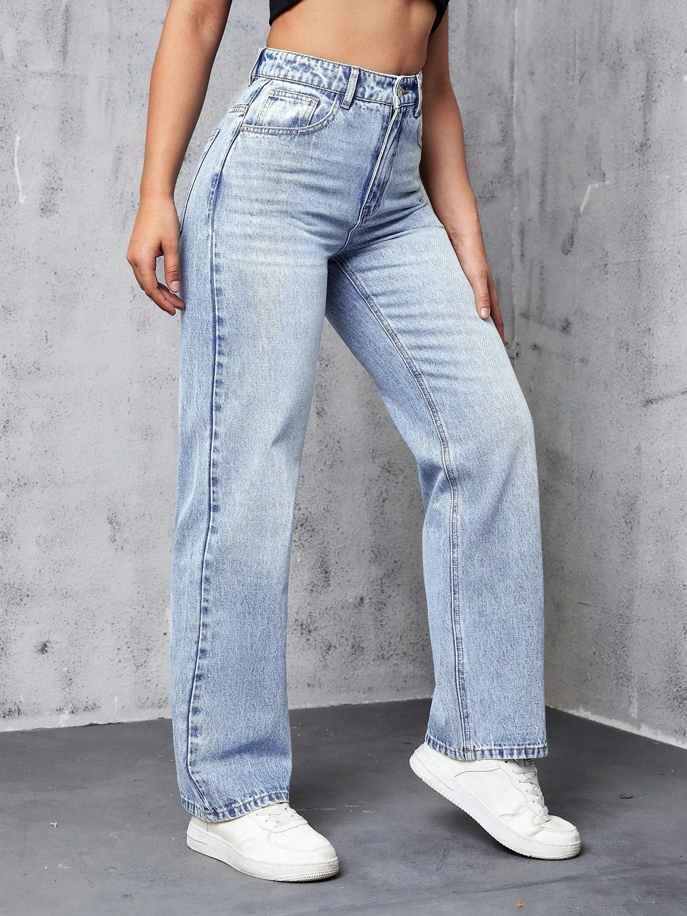 High Rise Straight Leg Jeans