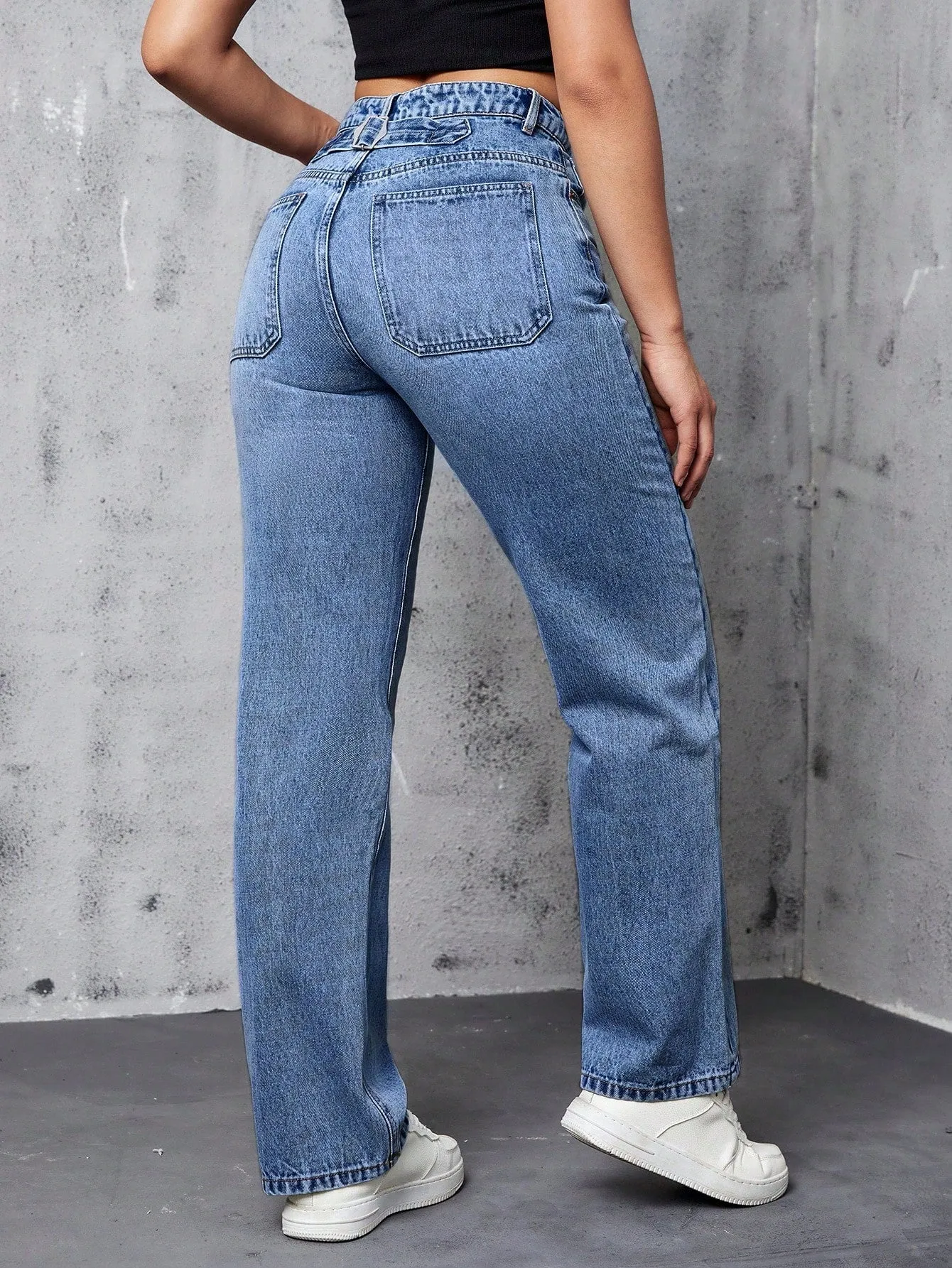 High Rise Straight Leg Jeans