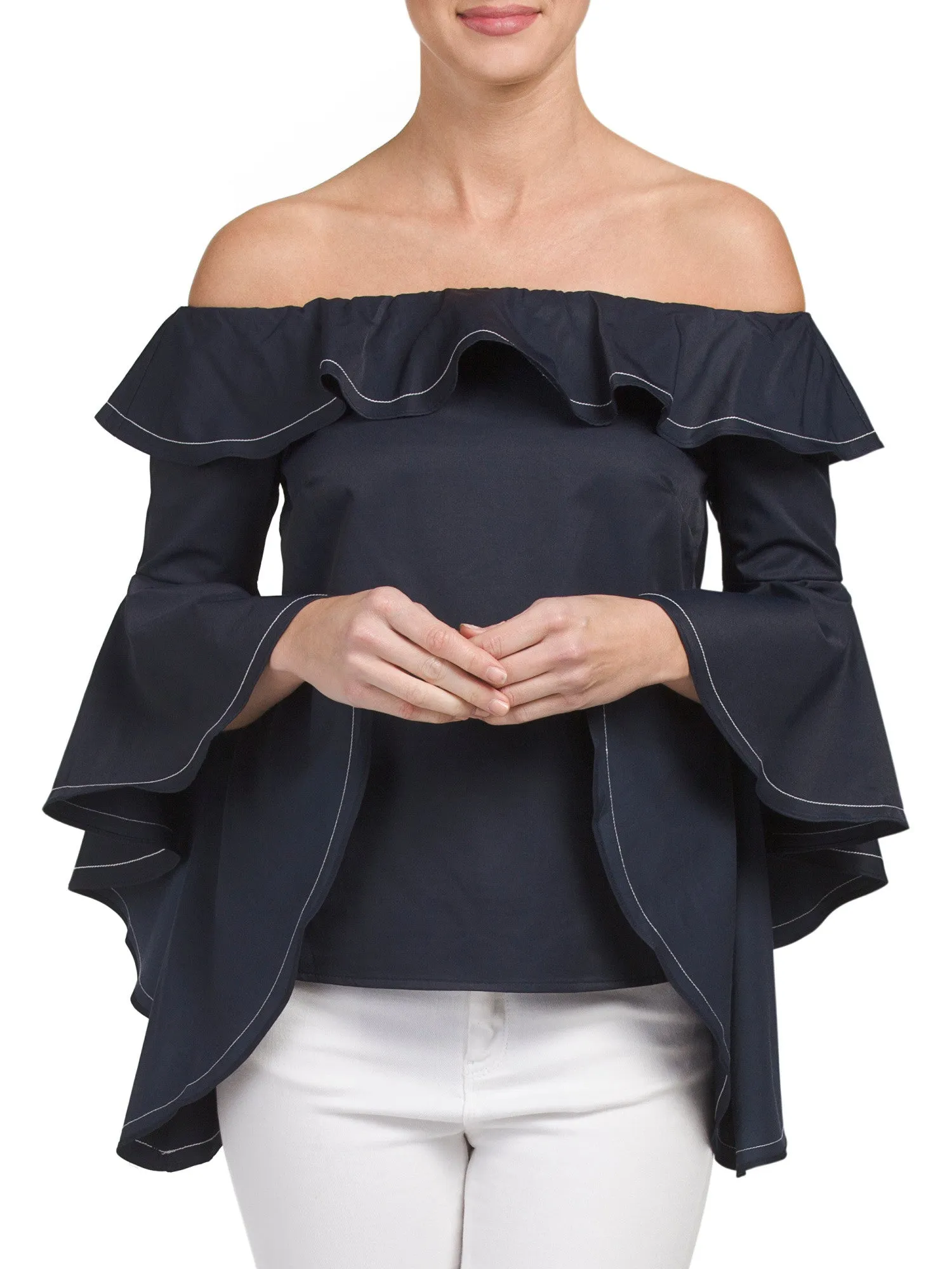 INA Ruffle Bell Sleeve Off the shoulder Top