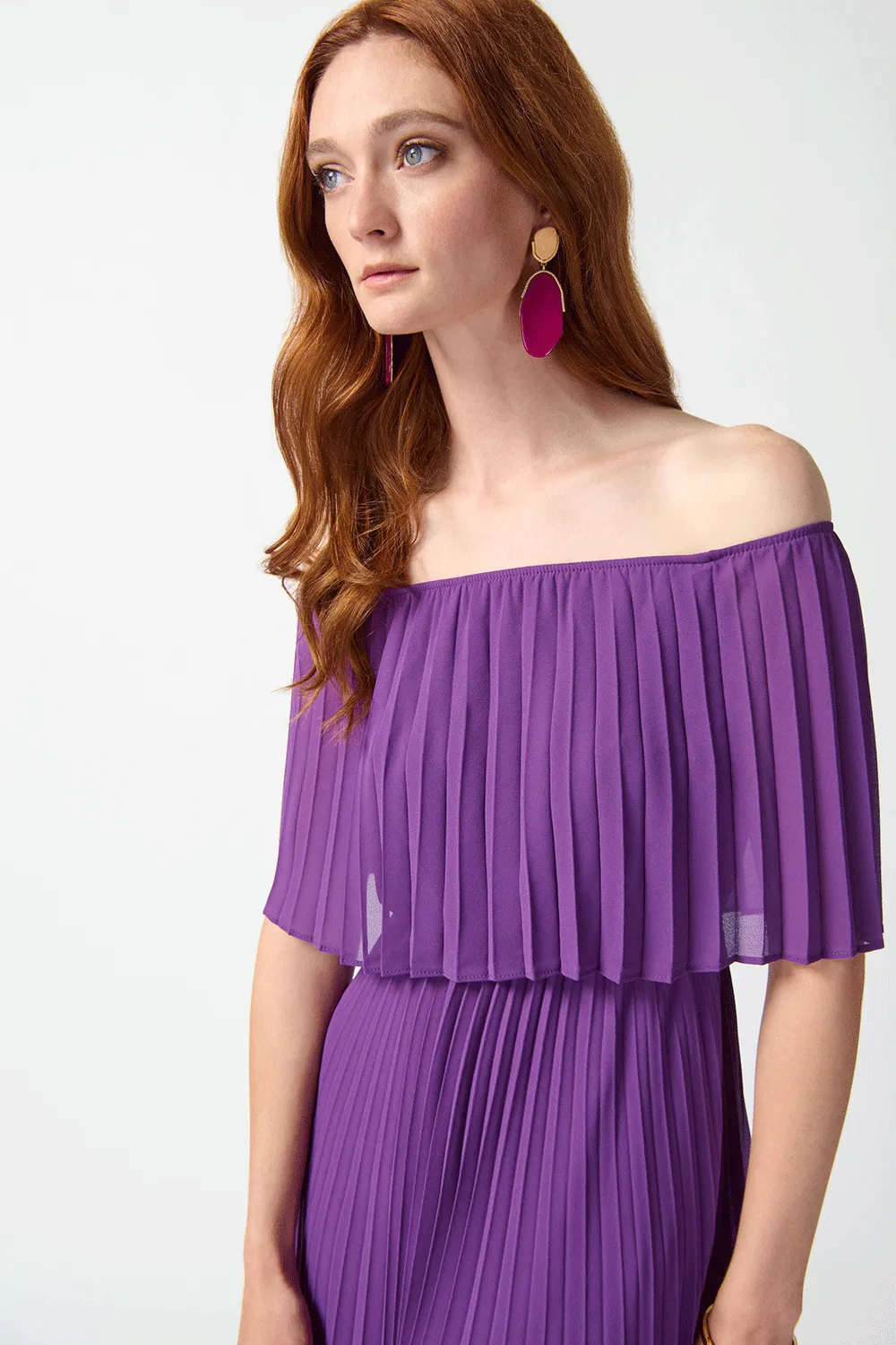 Joseph Ribkoff - 242926 Pleat Off The Shoulder Dress