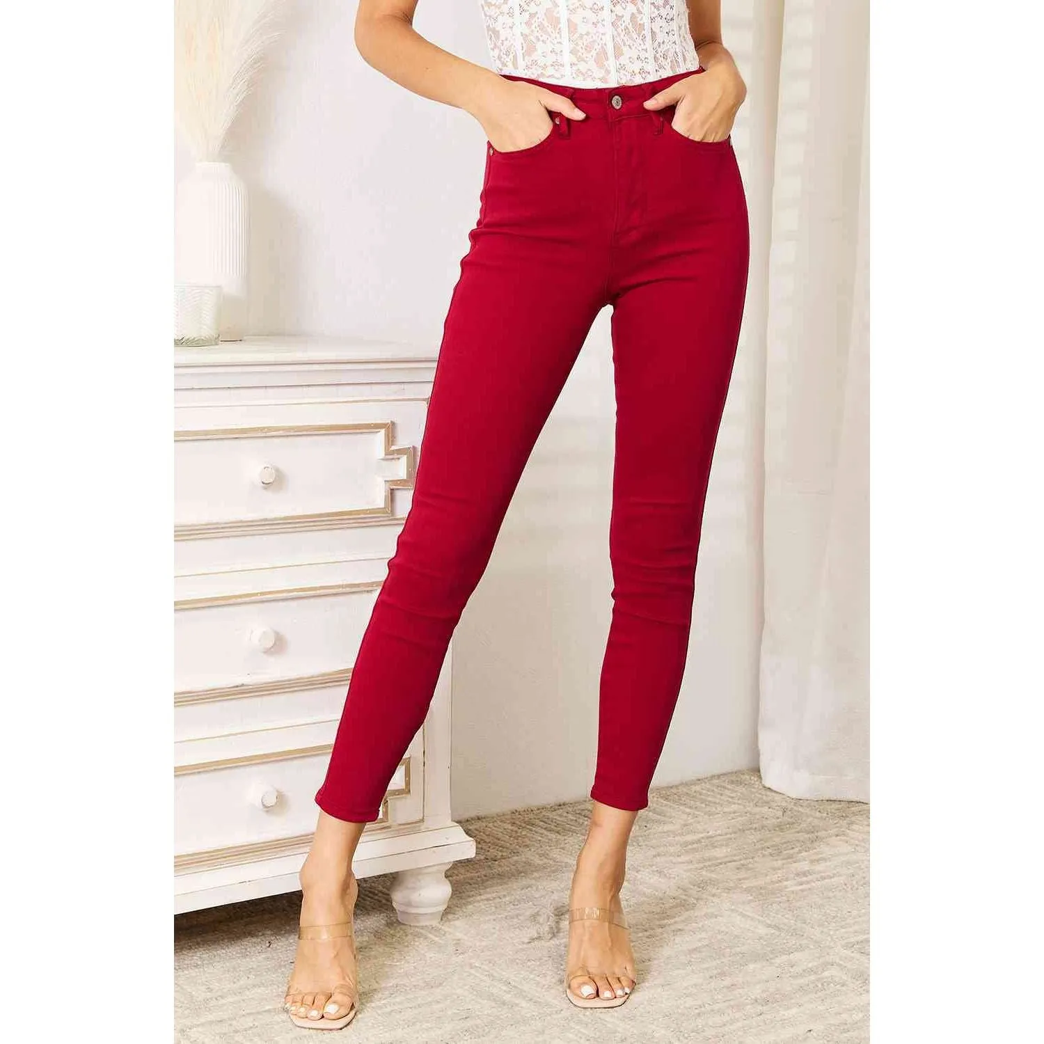 Judy Blue Deep Red Skinny Jeans