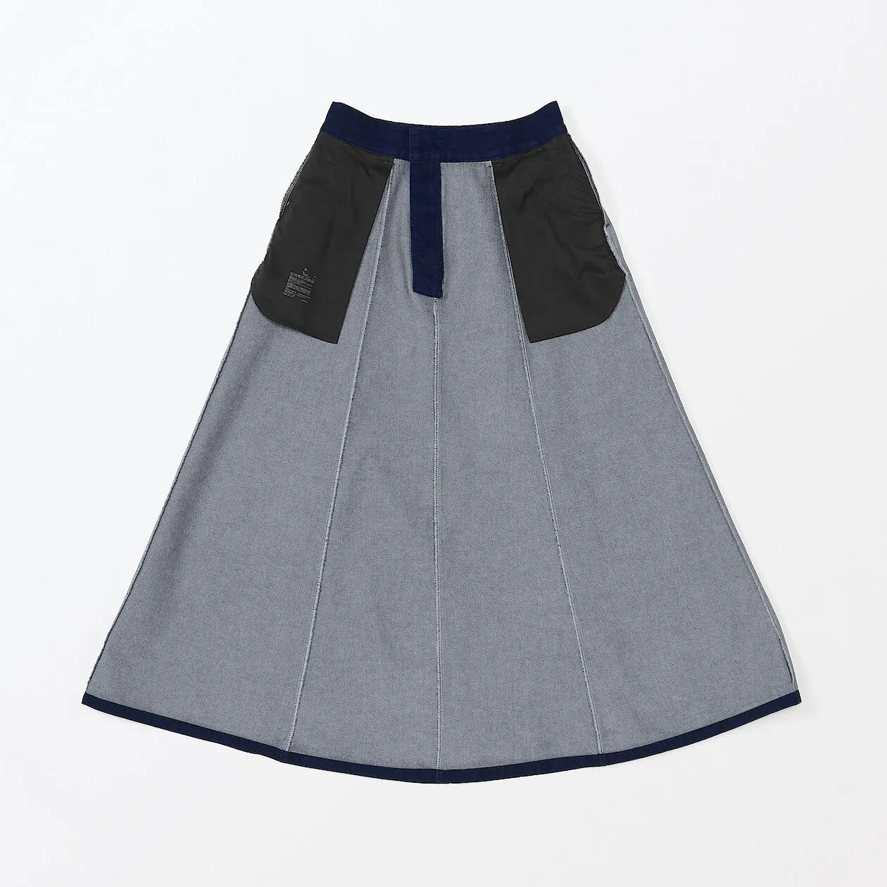 Kapok Blend Denim Flared Maxi Skirt