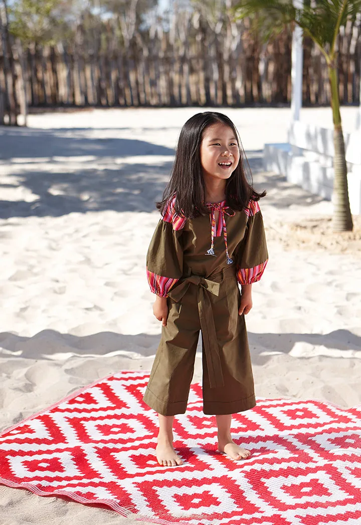 Khaki Belted Jumpsuit